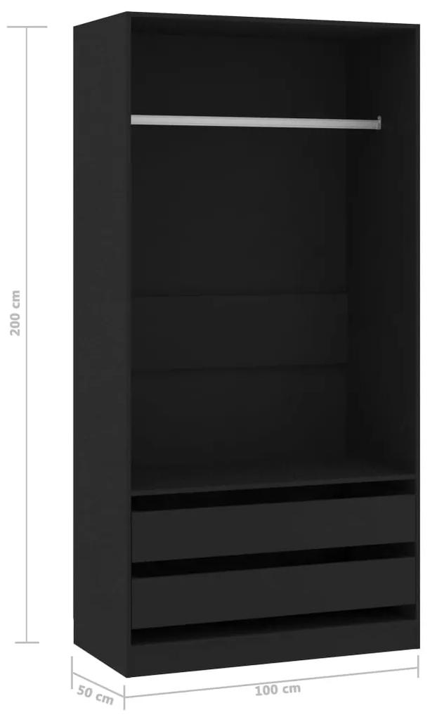 Sifonier, negru, 100 x 50 x 200 cm, PAL Negru, 1