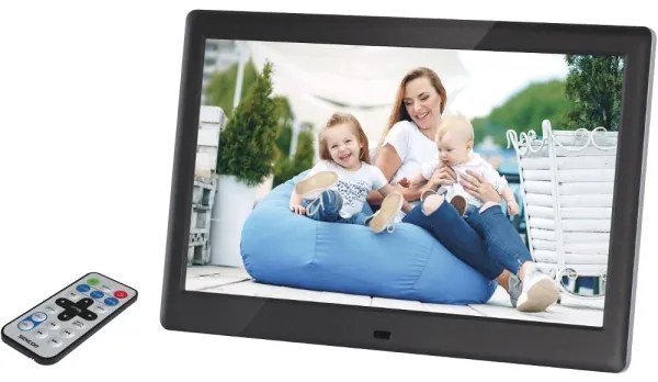 Sencor - Ramă foto digitală cu difuzor 230V, neagră + telecomandă