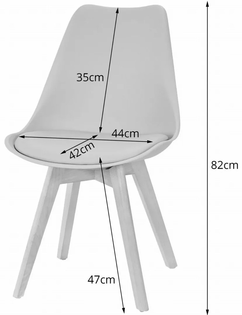 Scaun de masa transparent cu picioare din lemn de fag, BALI MARK