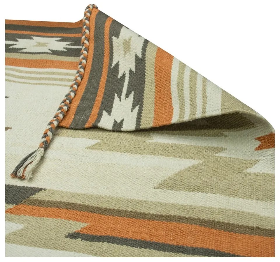 Covor reversibil pentru exterior din plastic reciclat Green Decore Aztec, 90 x 150 cm