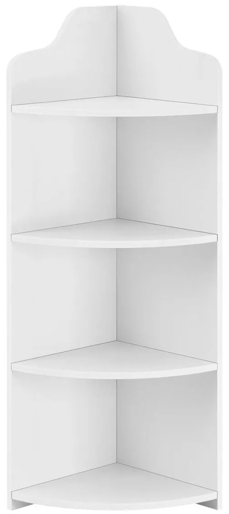 Raft de colt pentru baie 4 niveluri 90x28x28cm   PAL alb