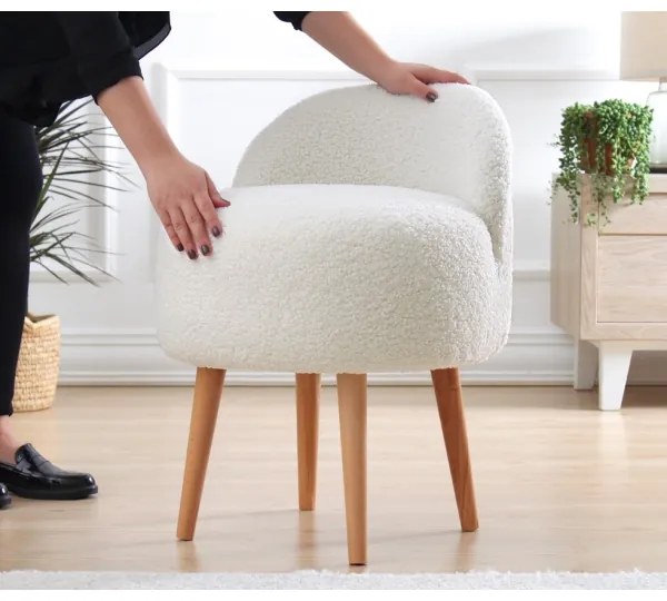 Scaun pentru copii MIKI, diam. 46 cm, alb