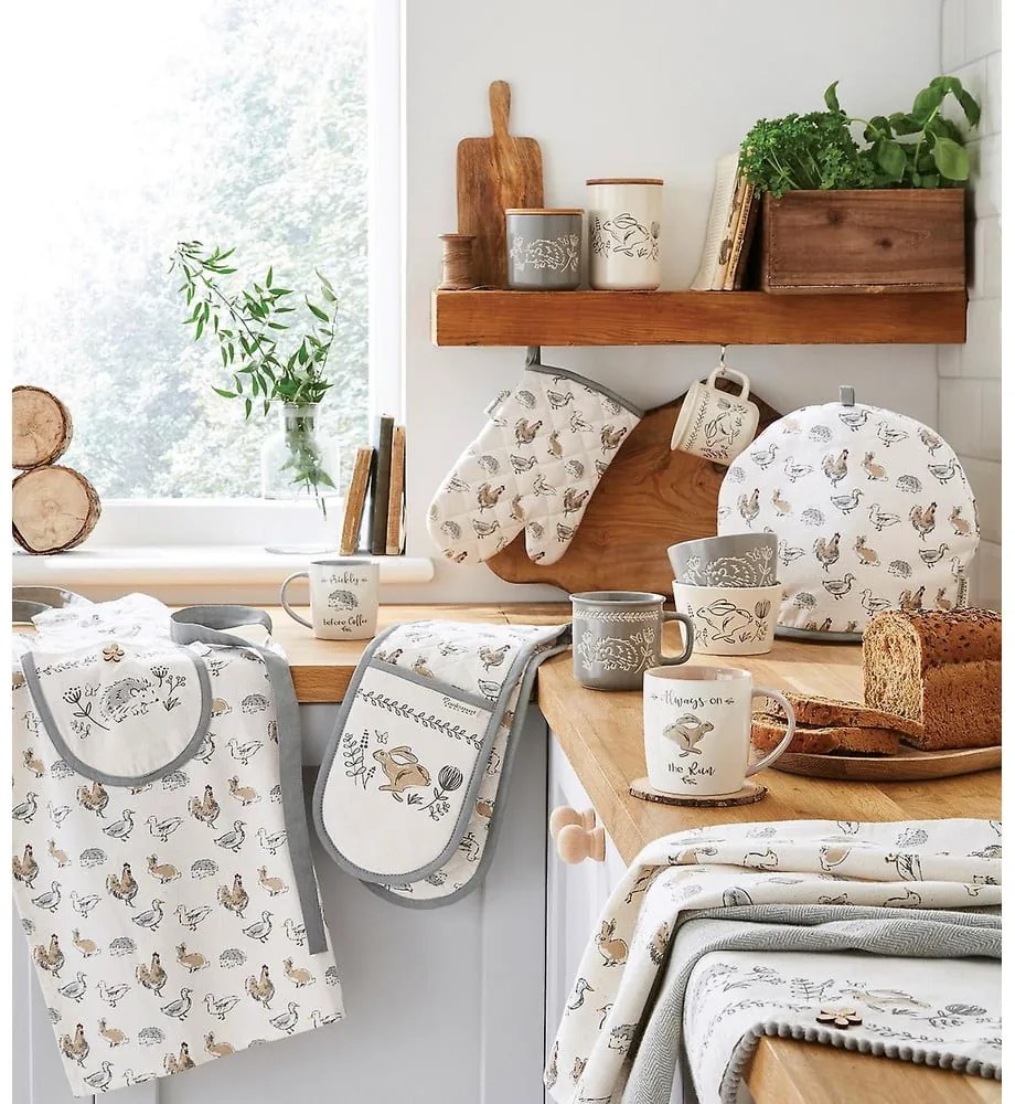 Set 3 prosoape de bucătărie din bumbac Cooksmart ® Country Animals