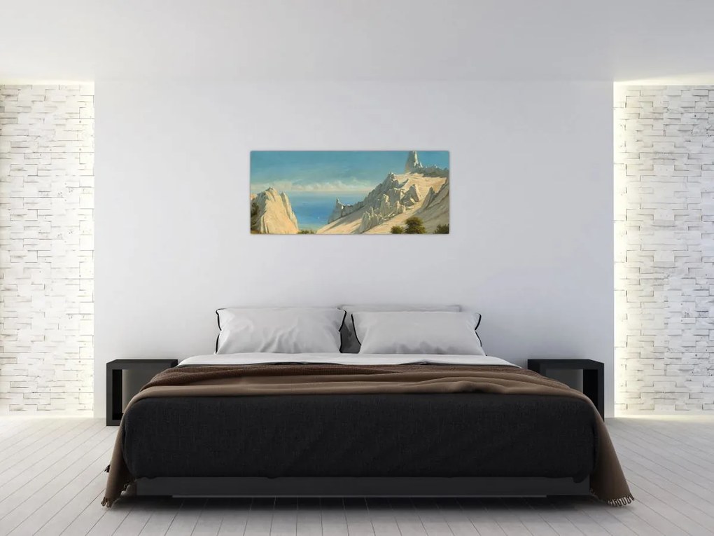 Tablou - Georg Emil Libert, View of Sommerspiret, the Cliffs of Møn, reproducere (120x50 cm)