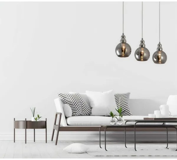 Lustră pe cablu AKSO 3xE14/40W/230V crom mat