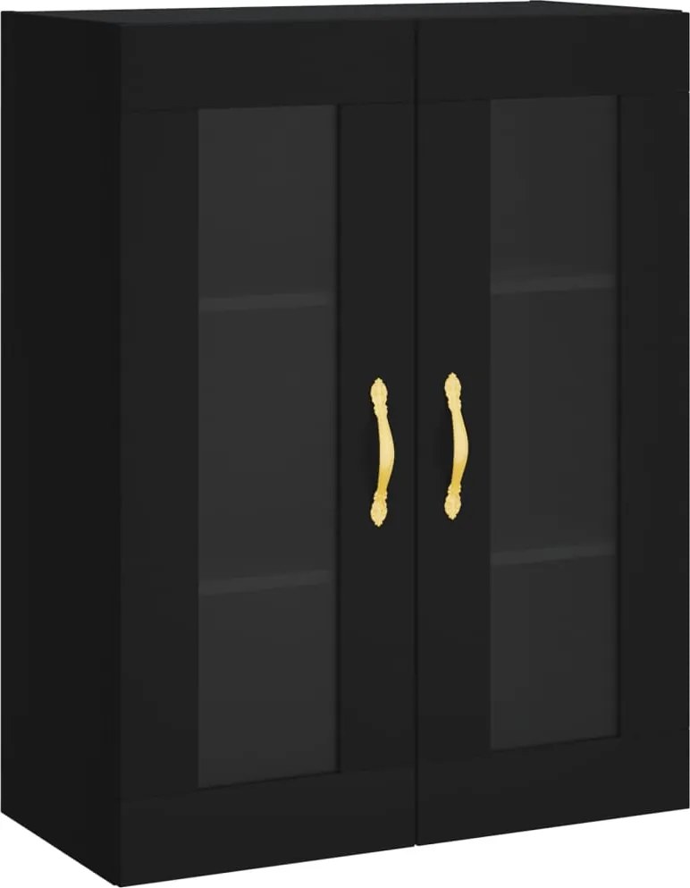 vidaXL Dulap cu montaj pe perete, negru, 69,5x34x90 cm