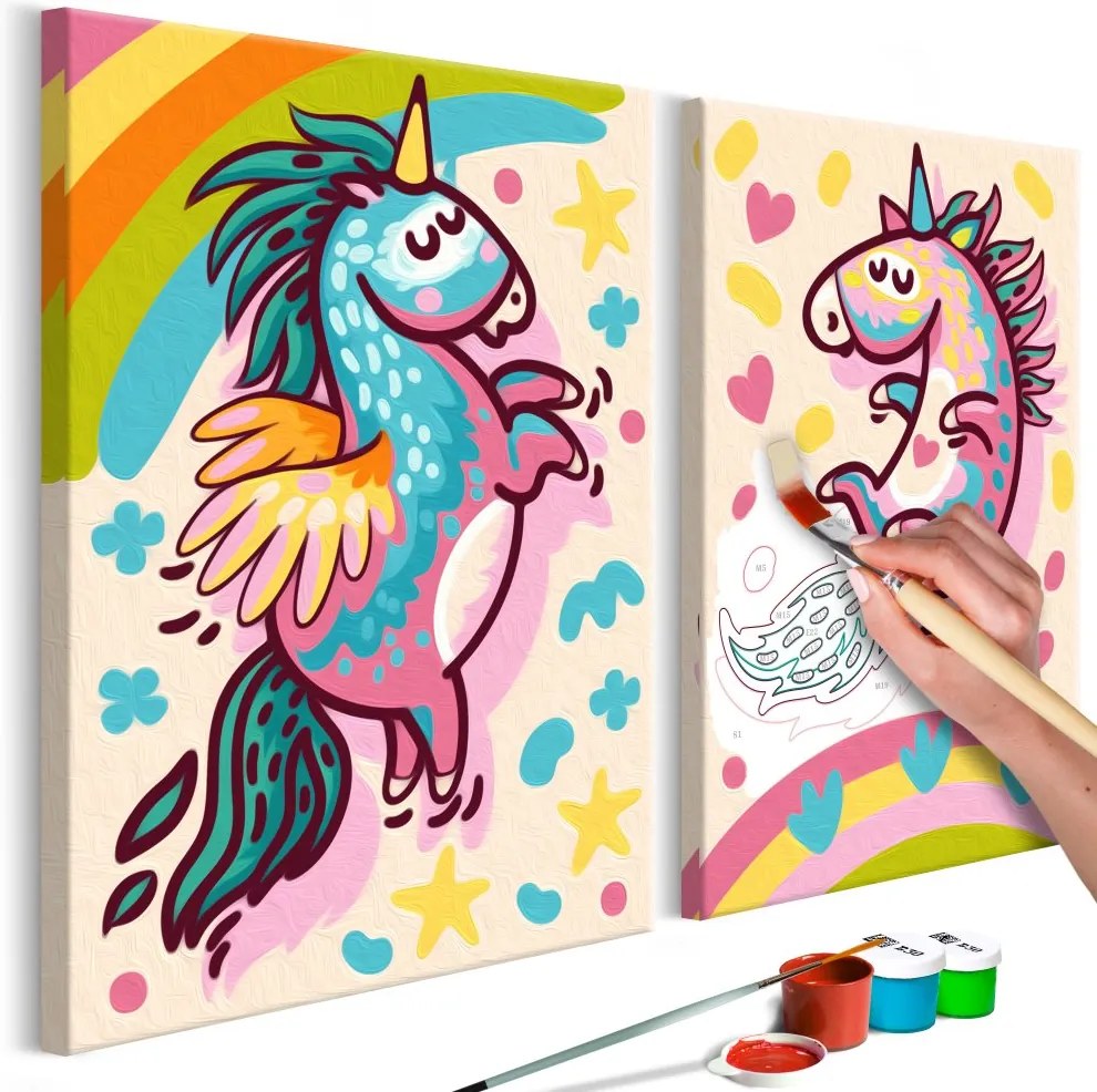 Bimago Pictura pe numere - Chubby Unicorns
