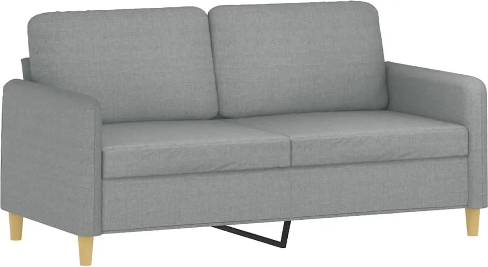 vidaXL Canapea cu 2 locuri, gri deschis, 140 cm, material textil