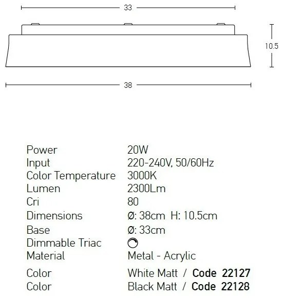 Plafoniera LED design modern Fuir alb