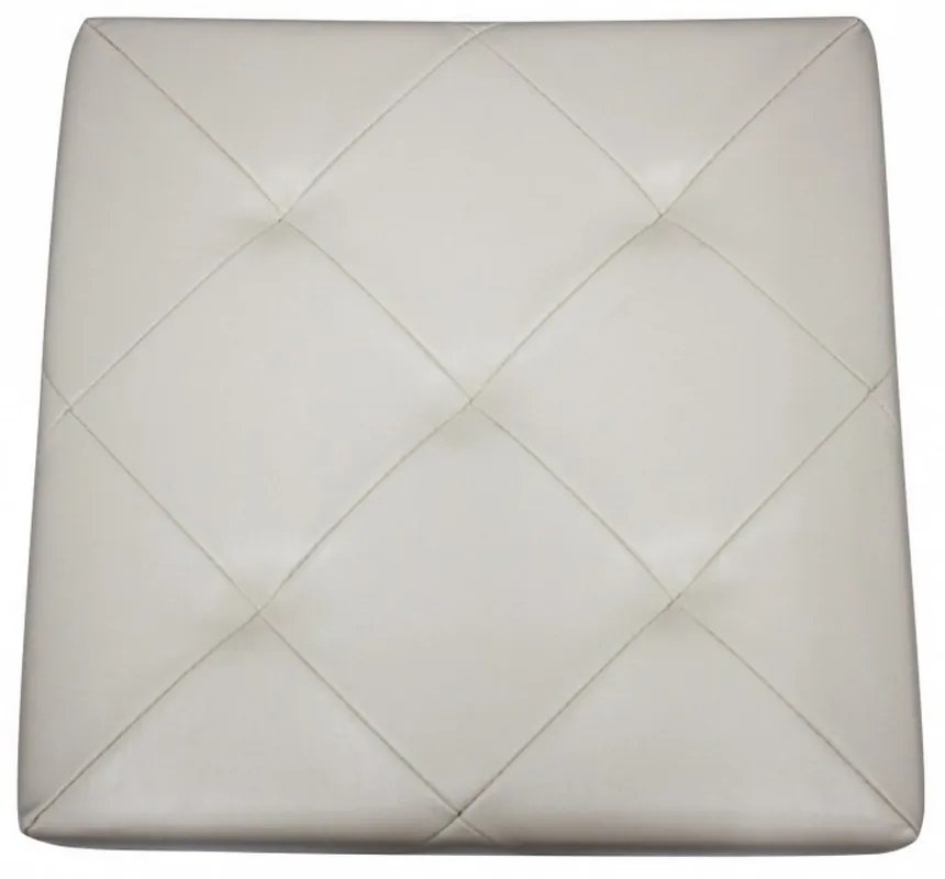 Taburet cu cutie de depozitare HouseXL™ 10100, Dimensiuni 38X38X38cm, Max 150 kg, Capac moale din piele ecologica, Beige