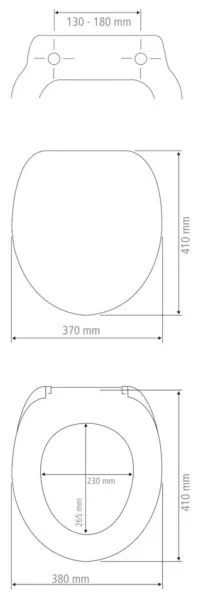 WENKO Capac WC PRIMA 25172100-WC, 37 x 41 cm, albastru/argintiu