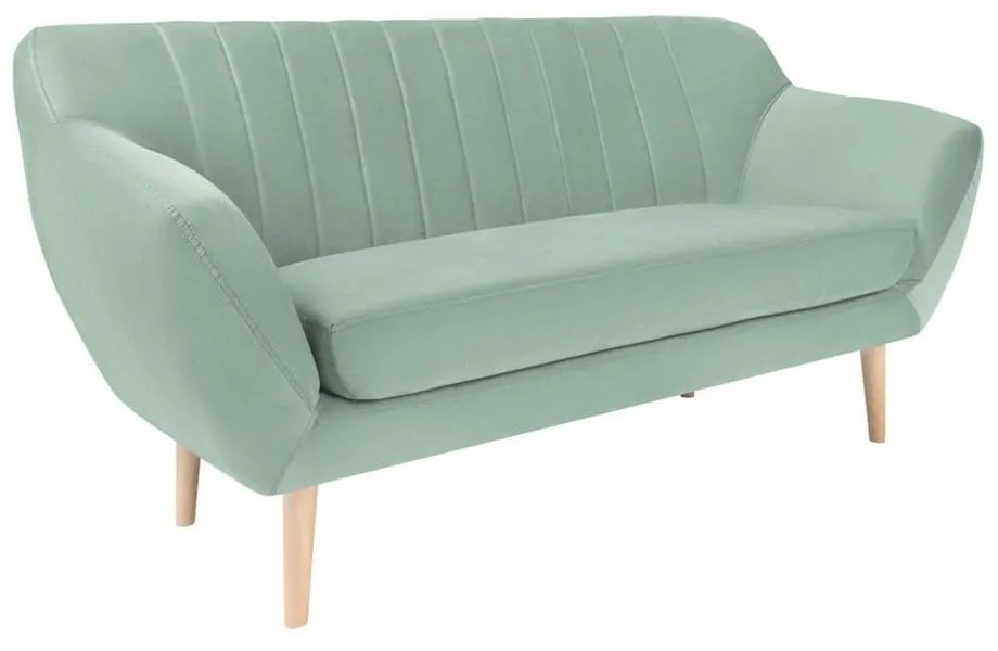 Canapea cu tapițerie din catifea Mazzini Sofas Sardaigne, 158 cm, verde mentol