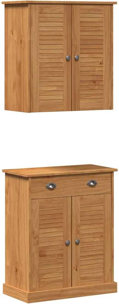 vidaXL Set de mobilier pentru baie VIGO 2 pcs Maro și Maro Miere