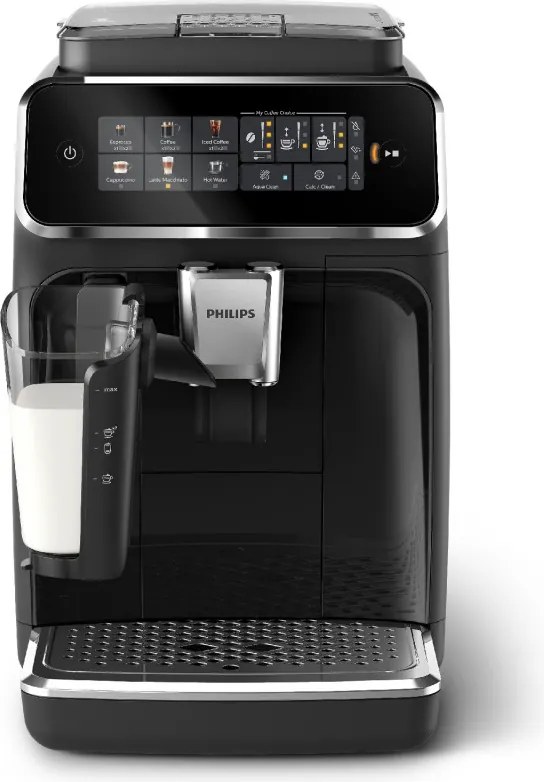 Espressor automat Philips EP3341/50 3300 LatteGo, 1500W, 15 bar, 1,8 litri, 6 bauturi, Rasnita ceramica 12 trepte, AquaClean, SilentBrew, AromaExtract, Negru