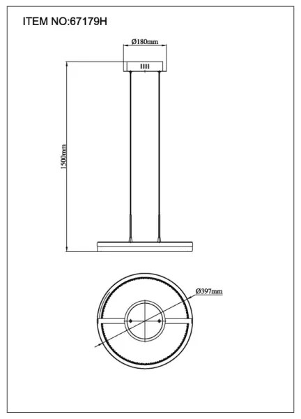 Globo 67179H - Lustră LED suspendată pe cablu DELLA LED/40W/230V 3000/4000/6000K diam. 39,7 cm