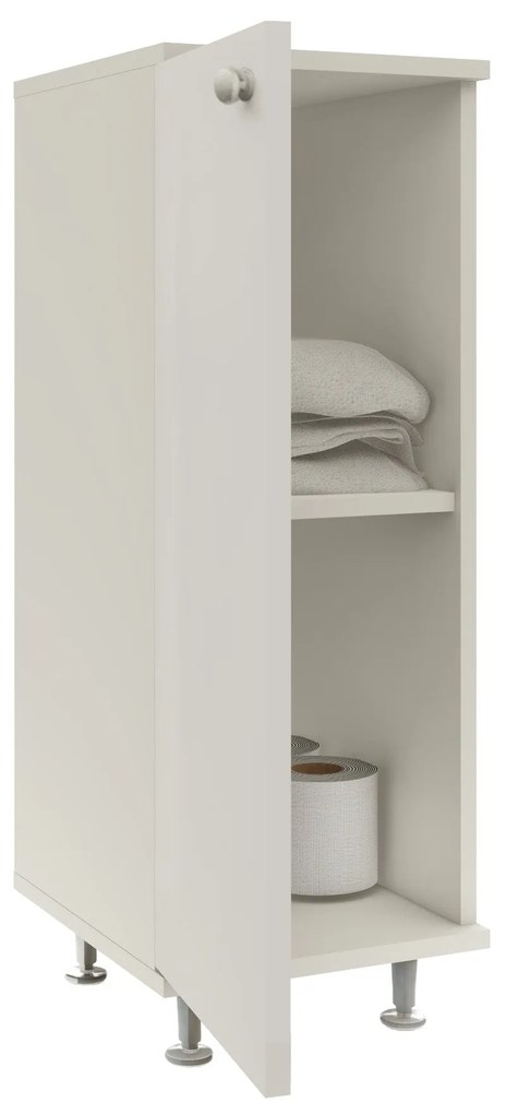 Corp Baie Zaria, 1 Usa, Alb lucios/Alb, MDF, L 30 x l 35 x H 85 cm