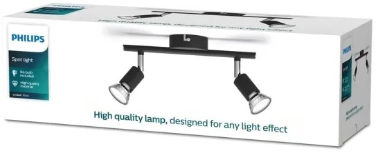 Spot LIMBALI 2xGU10/50W/230V negru Philips