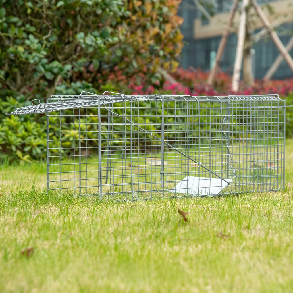 Outsunny Capcana pentru animale , 81 x 26 x 34,5 cm Cusca umana pentru rozatoare pentru iepuri, pisici fara stapan | Aosom Romania