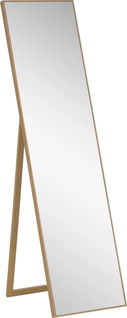 HOMCOM Oglindă pentru întregul corp cu suport, independentă, 40 cm x 150 cm, natural | Aosom Romania