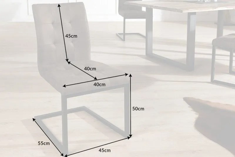 Set de 2 scaune aspect vintage Oxford antik taupe