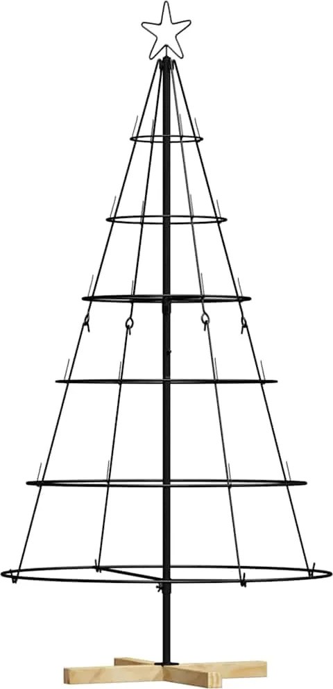 vidaXL Brad de Crăciun în Formă de Con cu suport Negru 154 cm Oțel