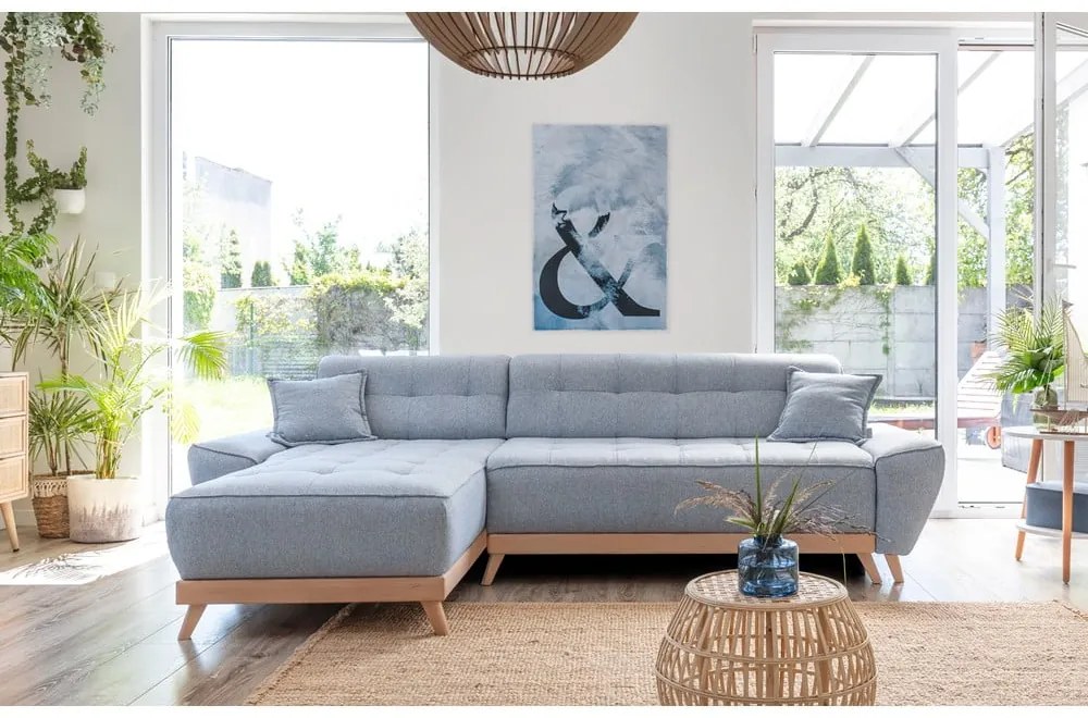 Colțar variabil extensibil Miuform Dazzling Daisy, albastru deschis