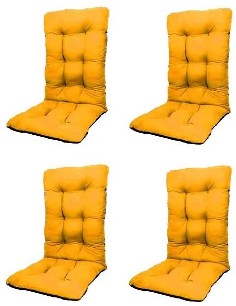 Set Perne pentru scaun de casa si gradina cu spatar,  48x48x75cm, culoare galben, 4 buc/set