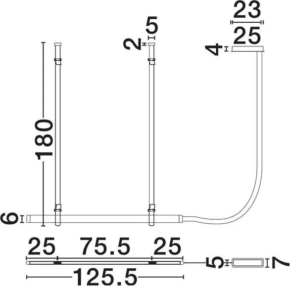 Lustra LED suspendata design decorativ VALLEY L-125,5cm