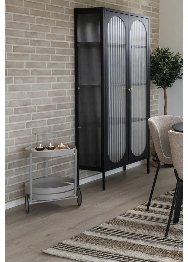 Cărucior Beja, oțel, gri, 2 rafturi 40x49,5x61 cm