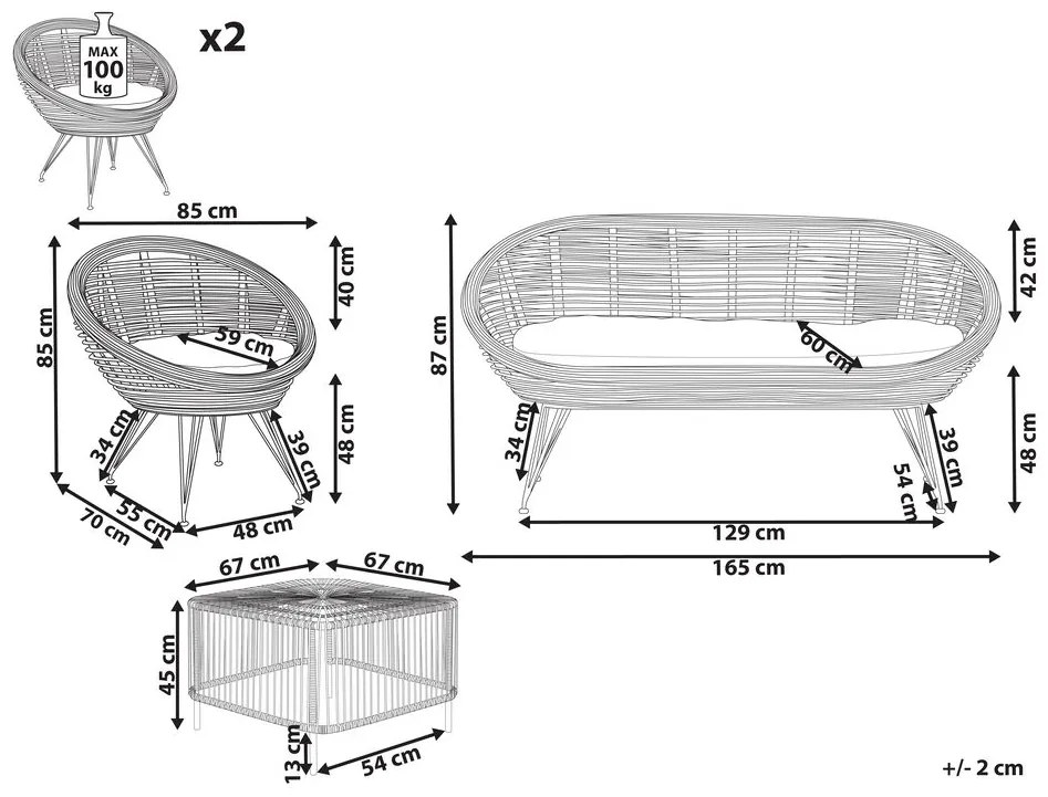 Set mobilier de grădină Marza (svetlá). 1081223