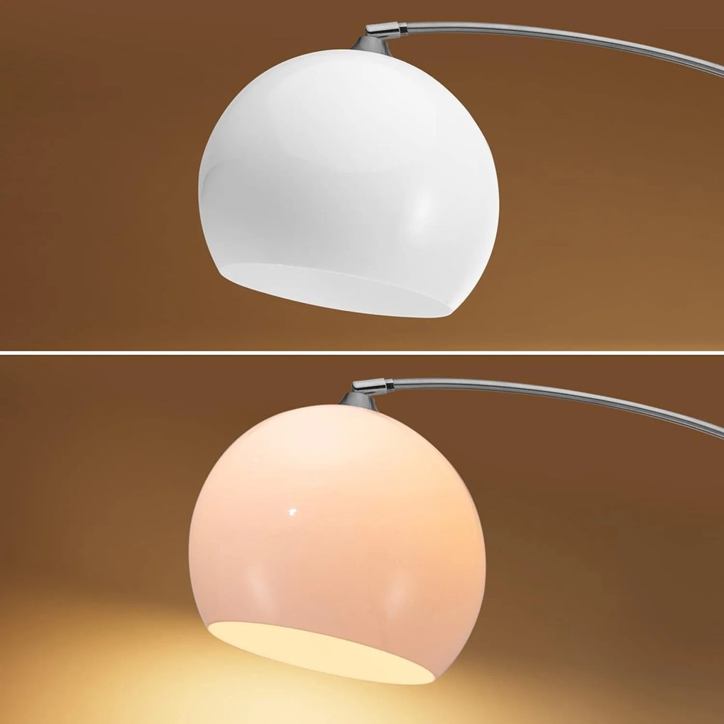 Deuba Lampă de podea curbată de design cu bază de marmură - reglabilă la 190-200 cm