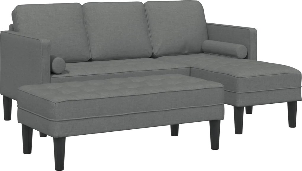 vidaXL Set de canapea cu pernă 2 pcs Gri închis Poliester