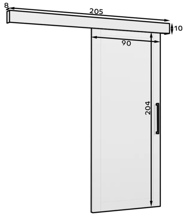 Usa glisanta cu mecanism softclose, 204x90 cm, Charlise, Eltap (Culoare: Alb)