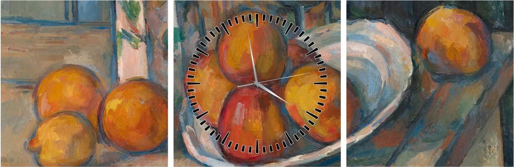 Tablou - Paul Cézanne, Still Life with Milk Jug and Fruit, reproducere (cu ceas) (90x30 cm)