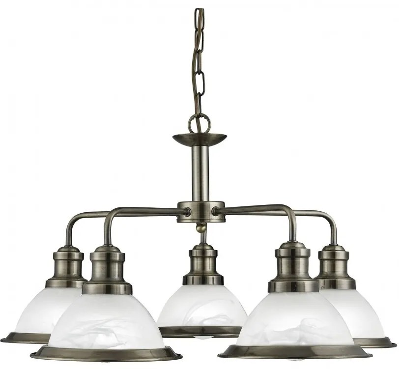 Lustra suspendata design clasic Bistro 5L alama antique 1595-5AB SRT