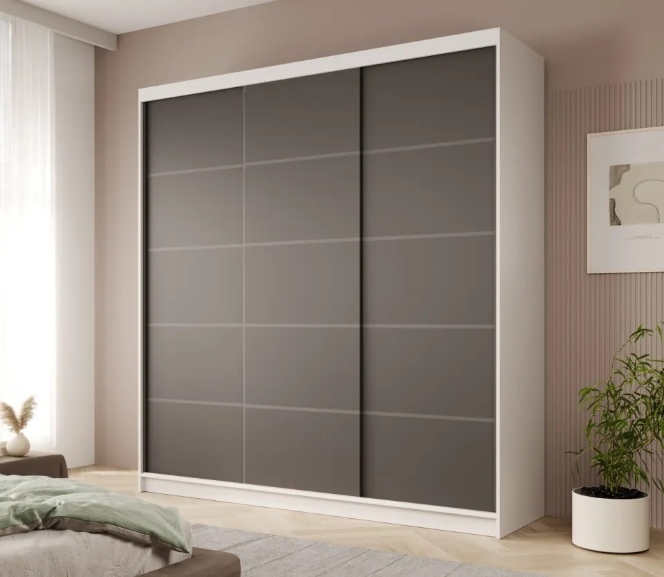 Dulap cu usi glisante, 200x58x215 cm, Greta 200, ADRK Furniture (Culoare: Casmir / Casmir)