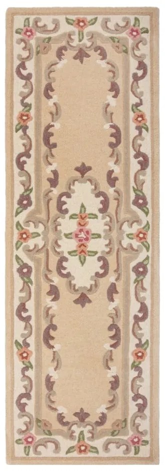 Covor din lână FlairRug Aubusson, 67 x 210 cm, bej