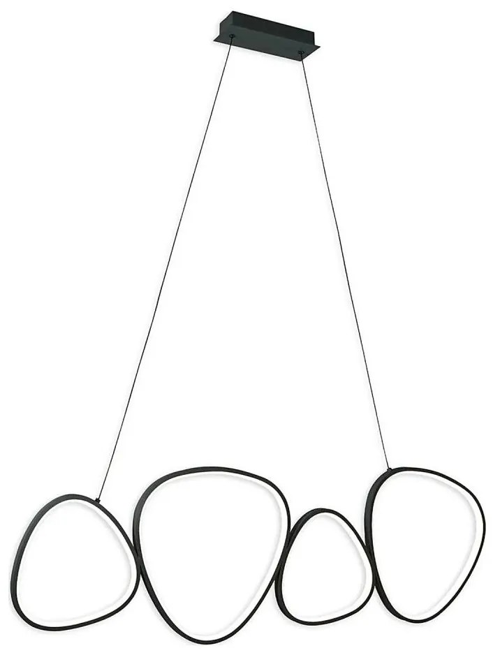 Candelabru suspendat cu cablu LED PETRA, 48W, 230V, 4000K, negru