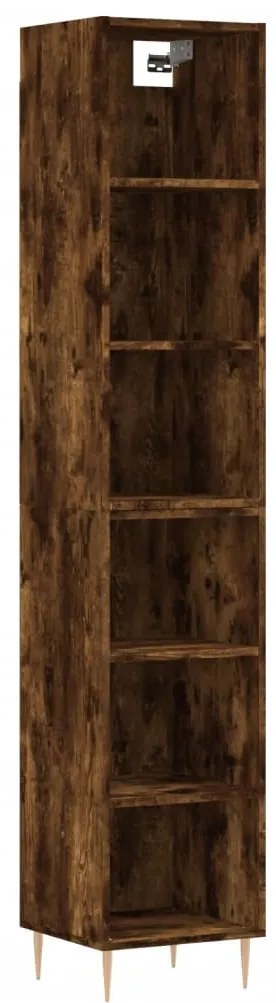 3189818 vidaXL Dulap înalt, stejar fumuriu, 34,5x32,5x180 cm, lemn prelucrat