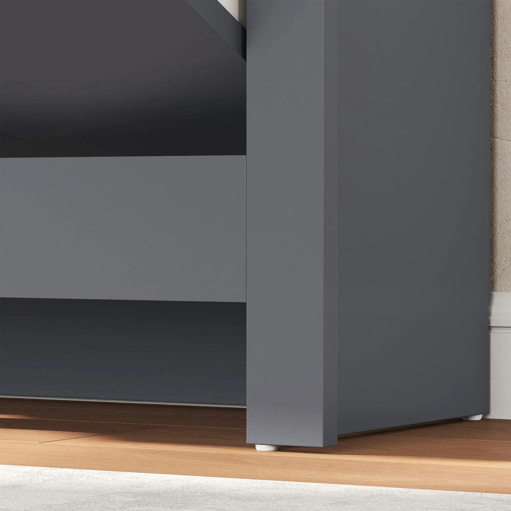 HOMCOM Dulap pentru 12 perechi de încălțăminte, dulap îngust cu 2 sertare rabatabile și rafturi reglabile, gri închis | Aosom Romania