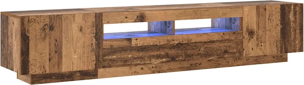 vidaXL Dulap TV cu lumini LED lemn vechi 200x35x40 cm lemn prelucrat