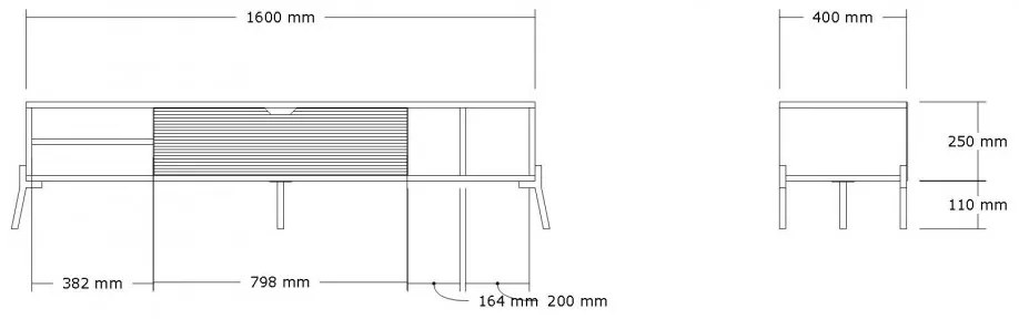 Comoda TV Ponza Sapphire Oak-Alb