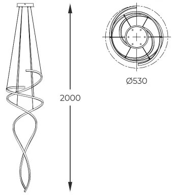 Lustră LED pe cablu Zuma Line MD3127-2M-3GT COCO 68W/230V 3000/4000/6000K + telecomandă