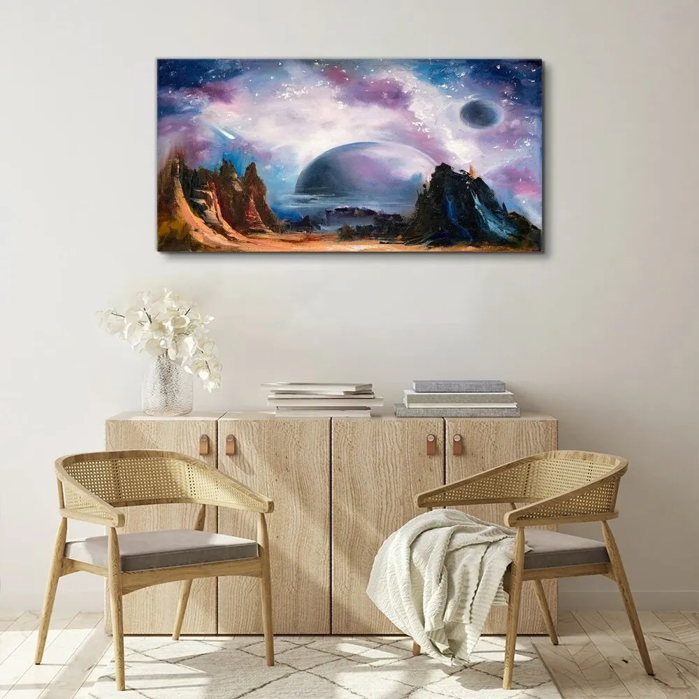 Tablou canvas planetă galaxie abstractie