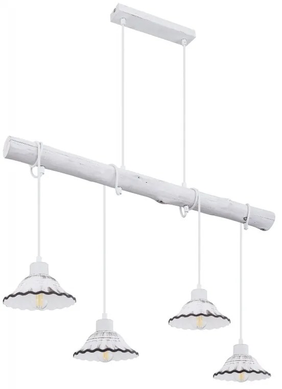 Lustra cu 4 pendule stil industrial JOWITA alb-negru