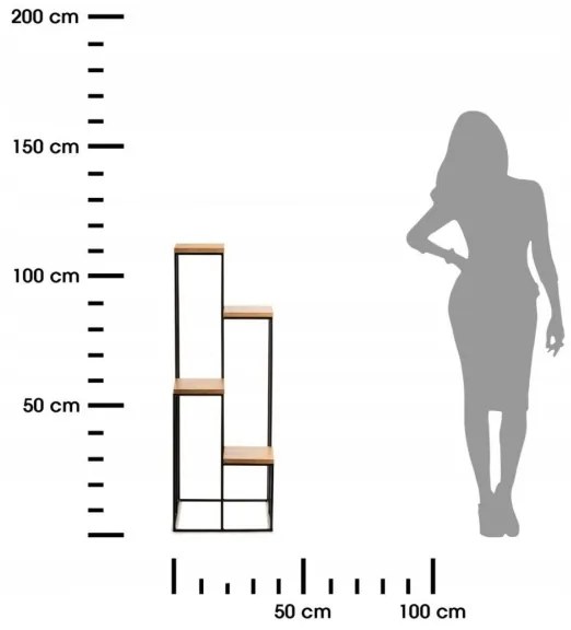 Suport flori 110x40 cm negru/maro