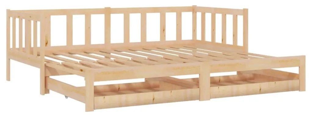 3083704 vidaXL Pat extensibil de zi, 2x(90x200) cm, lemn masiv de pin
