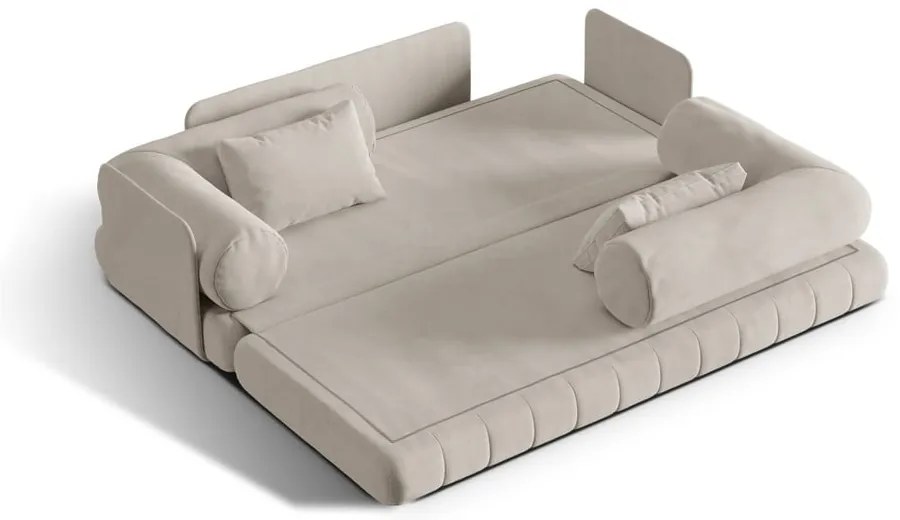 Canapea bej extensibilă cu tapițerie din catifea 206 cm Kemi – Cosmopolitan Design