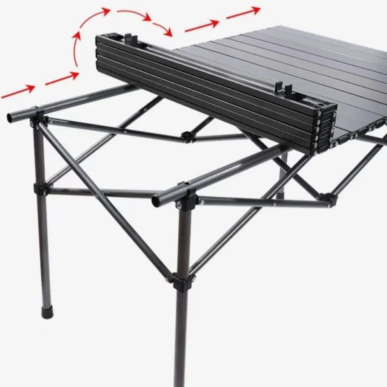 Masă de camping pliabilă cu capac 95 x 56 x 50 cm Bej