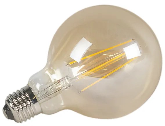 Set de 3 becuri LED cu dimmer E27 G95 aurii 5W 450lm 2200K
